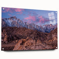Acrylic print of Sierra Nevada scenery, featuring muted earth tones, ideal for bedroom or dining room decor.