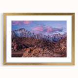 Extra large wall art featuring an abstract interpretation of the Sierra Nevada in textured tones of gold and blue.