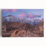 Black and white large art print of Sierra Nevada landscape on stretched canvas, ideal for kitchen wall art.