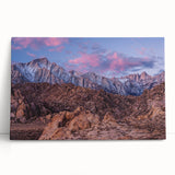 Black and white photograph of Sierra Nevada on stretched canvas, ideal for kitchen wall art or bedroom.