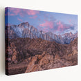 Sierra Nevada landscape on large stretched canvas, featuring muted earth tones, ideal for kitchen wall decor.
