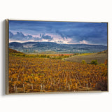 Vintage poster art of California's Sonoma scenery on extra large framed canvas with colorful palette.