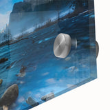 Acrylic print of Yosemite scenery with large abstract elements in earthy tones, ideal for dining room art.