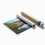 Extra large rolled print of Vail, Colorado scenery with floral elements in pastel shades.