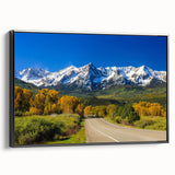 Black and white framed canvas of Aspen, Colorado landscape, ideal for bedroom wall decor.