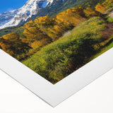 Art deco poster of Aspen, Colorado scenery on rolled canvas, featuring autumn colors, ideal for dining room wall art.