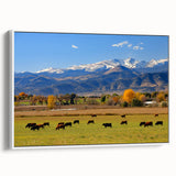 Vintage poster art of Boulder, Colorado in colorful hues, framed canvas, ideal for living room decor.
