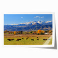 Rolled print of Boulder, Colorado scenery with vibrant green and blue hues, ideal for art wall dining room.
