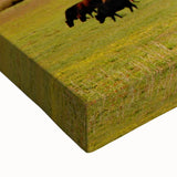 Black and white landscape art painting of Boulder, Colorado on stretched canvas, ideal for bedroom wall art.