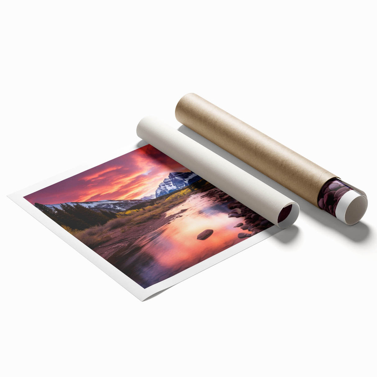 Extra large rolled print of Maroon Bells, Colorado, featuring vibrant autumn colors, ideal for classy bathroom wall art.