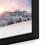 Textured black wall art depicting the Colorado Rocky Mountains in vibrant colors, framed canvas.