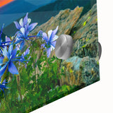 Large abstract wall art of Colorado Springs in muted earth tones on acrylic glass, ideal for dining room ambiance.