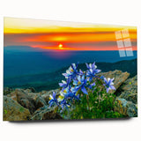 Large abstract wall art of Colorado Springs in muted earth tones on acrylic glass, ideal for bedroom or dining room decor.