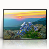 Large abstract wall art of Colorado Springs in muted earth tones on a framed acrylic, suitable for modern living room decor.