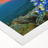 Art deco poster of Colorado Springs with muted earth tones on rolled canvas, suitable for dining room decor.