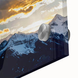 Large abstract depiction of Telluride, Colorado in muted earth tones on acrylic glass, suitable as dining room art.