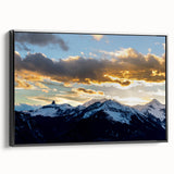 Black and white landscape art painting of Telluride, Colorado on framed canvas, suitable for bedroom decor.
