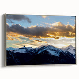 Landscape art painting of Telluride, Colorado, featuring colorful autumn trees on a canvas with a silver frame.