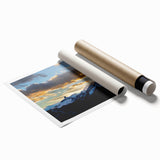 Scenic Telluride landscape in soft pastel shades on a large rolled canvas, suitable for enhancing a classy bathroom ambiance.