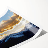 Extra large wall art depicting line art flowers in muted earth tones on a rolled canvas.