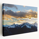 Large art print of Telluride, Colorado landscape on stretched canvas, featuring earthy green and blue tones.