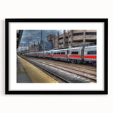 Extra large abstract art print featuring textured, colorful scenery of Connecticut, ideal for living room wall decor.