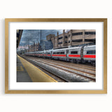 Extra large abstract art print of a textured Connecticut scenery in gold frame, ideal for living room decor.