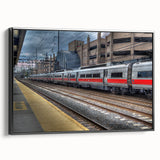 Black and white framed canvas depicting a vintage Connecticut landscape, ideal for bedroom wall art.