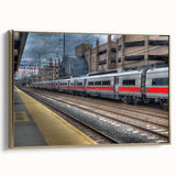 Framed canvas of a Connecticut landscape in black and gold tones, ideal for bedroom wall decor.