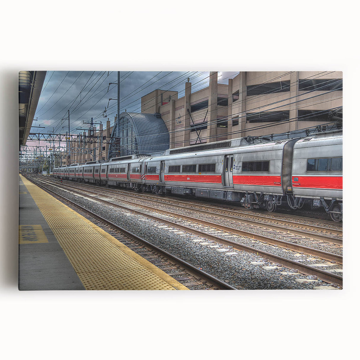 Black and white photograph of a Connecticut landscape on a large stretched canvas, ideal for kitchen wall art.