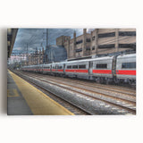 Black and white photograph of a Connecticut landscape on a large stretched canvas, ideal for kitchen wall art.