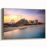 Framed canvas depicting the Daytona landscape in muted earth tones, ideal for bedroom wall art.