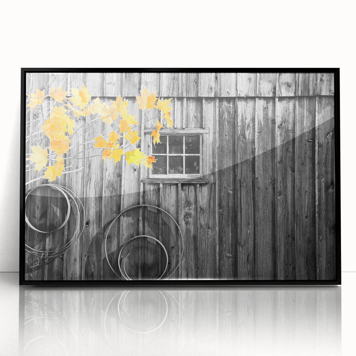 Large abstract wall art featuring a Delaware scenery in muted earth tones on a framed acrylic.