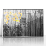 Art deco poster of Delaware scenery on white acrylic frame, with soft pastel colors, ideal for nursery wall art.