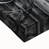 Large art depicting Delaware landscape in black and white on stretched canvas, suitable for bedroom wall decor.