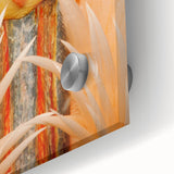 Acrylic print of an abstract Everglades scene in muted green and blue tones, ideal for dining room art.