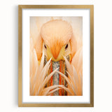 Extra large abstract art print of the Everglades in textured greens and blues, framed in gold, ideal for living room decor.