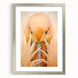 Textured art print of abstract Everglades scenery in silver frame, featuring muted green and blue tones.