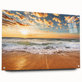 Acrylic print of Fort Lauderdale skyline in muted blue and gray tones, suitable for dining room decor.