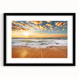 Extra large abstract art print of Fort Lauderdale in colorful, textured style on framed canvas, ideal for living room decor.