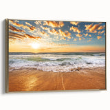 Framed canvas featuring a vintage-style landscape painting of Fort Lauderdale in muted gold and black tones.