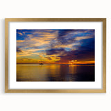 Extra large wall art featuring an abstract depiction of the Florida Keys in textured blue and green tones on a framed canvas.