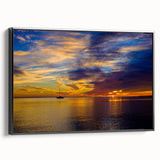 Black and white framed canvas depicting a vintage-style Florida Keys landscape, ideal for bedroom wall art.
