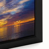 Extra large framed canvas featuring a textured depiction of Florida Keys in vibrant colors, ideal for living room decor.