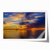 Scenic Florida Keys landscape on rolled print with vibrant blue and green tones, suitable for art wall dining room.