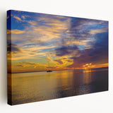 Scenic Florida Keys landscape on large stretched canvas, featuring vibrant ocean blues and greens.