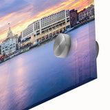 Large abstract wall art depicting Savannah, Georgia, in mid-century modernist style on acrylic glass.