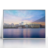 Acrylic print of Savannah, Georgia, in art deco style with pastel shades, ideal for modern nursery decor.