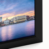 Framed canvas of Savannah, USA scenery in black with colorful, textured details, ideal for living room decor.
