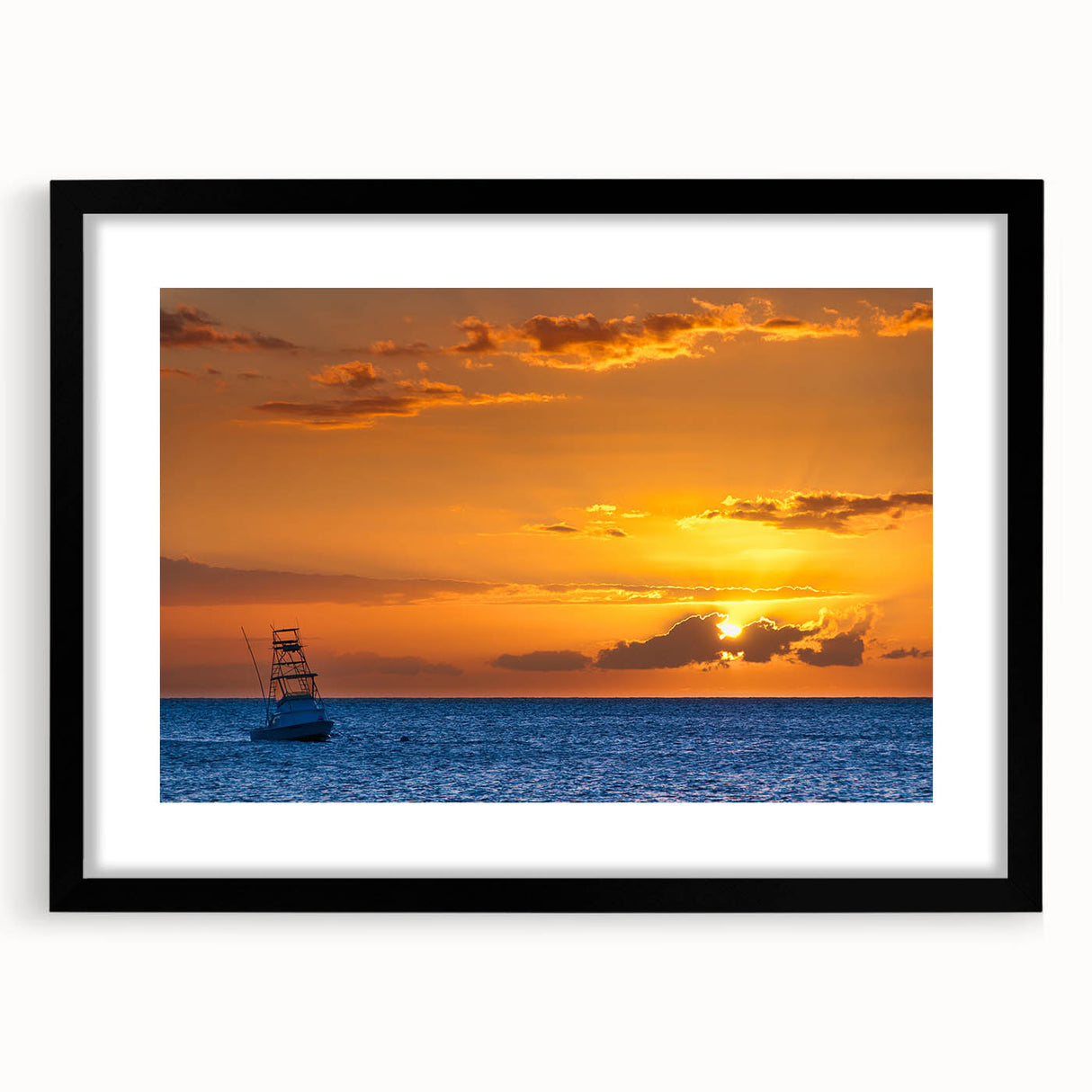 Extra large framed abstract print of colorful, textured Hawaiian scenery, ideal for living room decor.